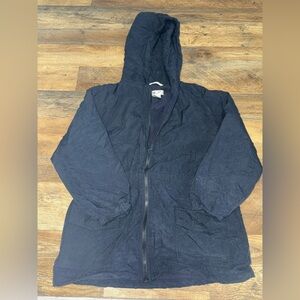 Nordstrom Kids Black Hooded Zip-Up Jacket